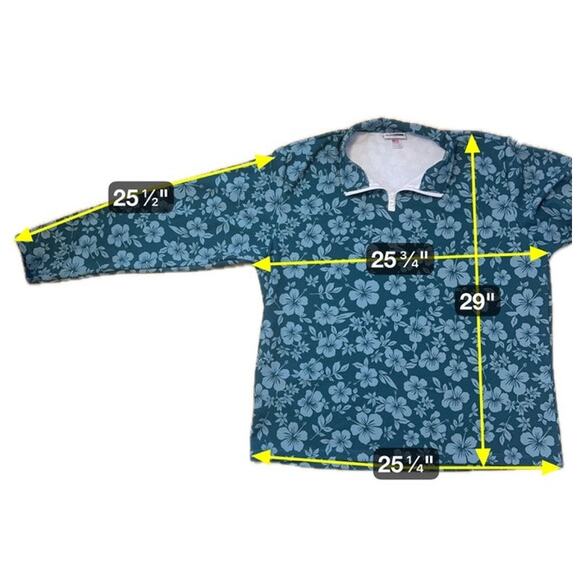 Boathouse USA 2XL Floral 1/4 Zip Pullover Long Sleeve Stretch Shirt - Picture 6 of 6